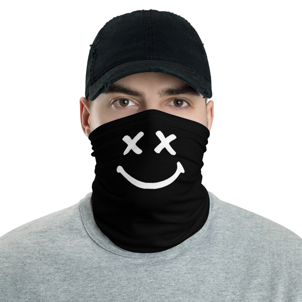 White X X Smiley Neck Gaiter