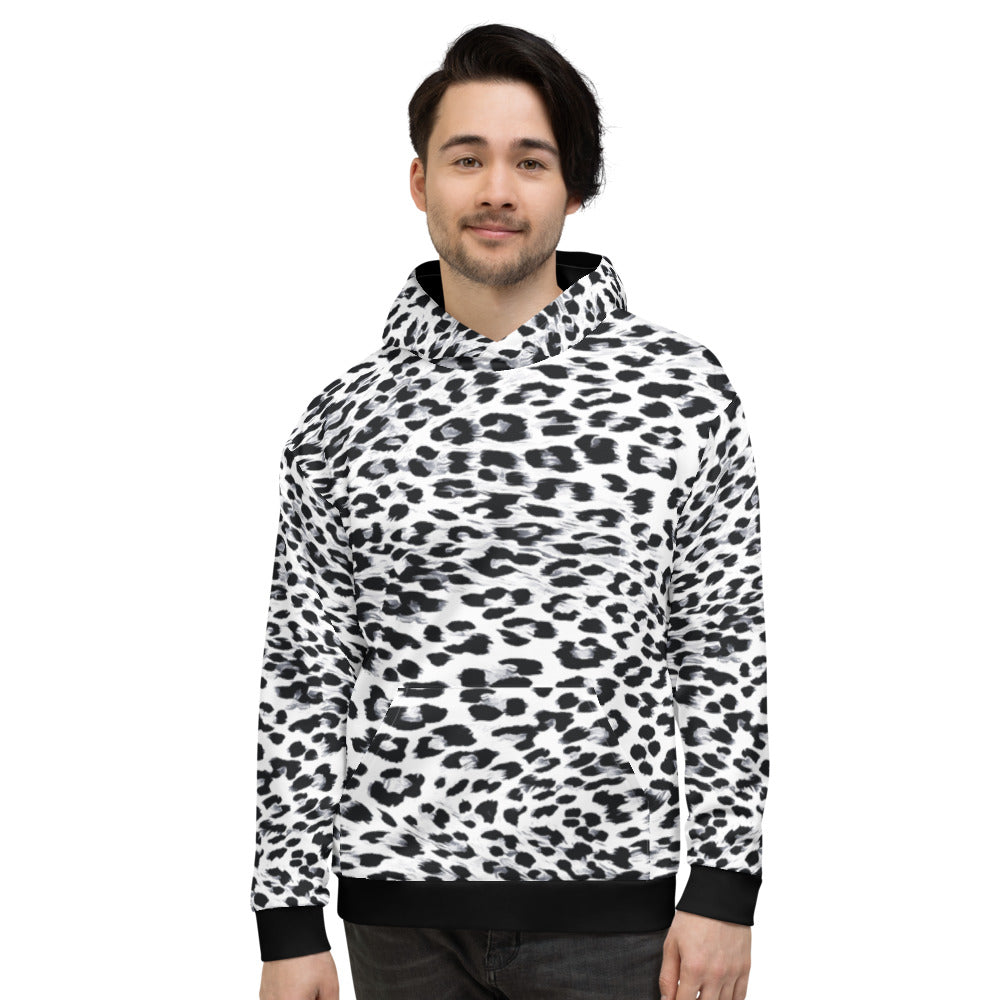 Snow Leopard Print Unisex Hoodie