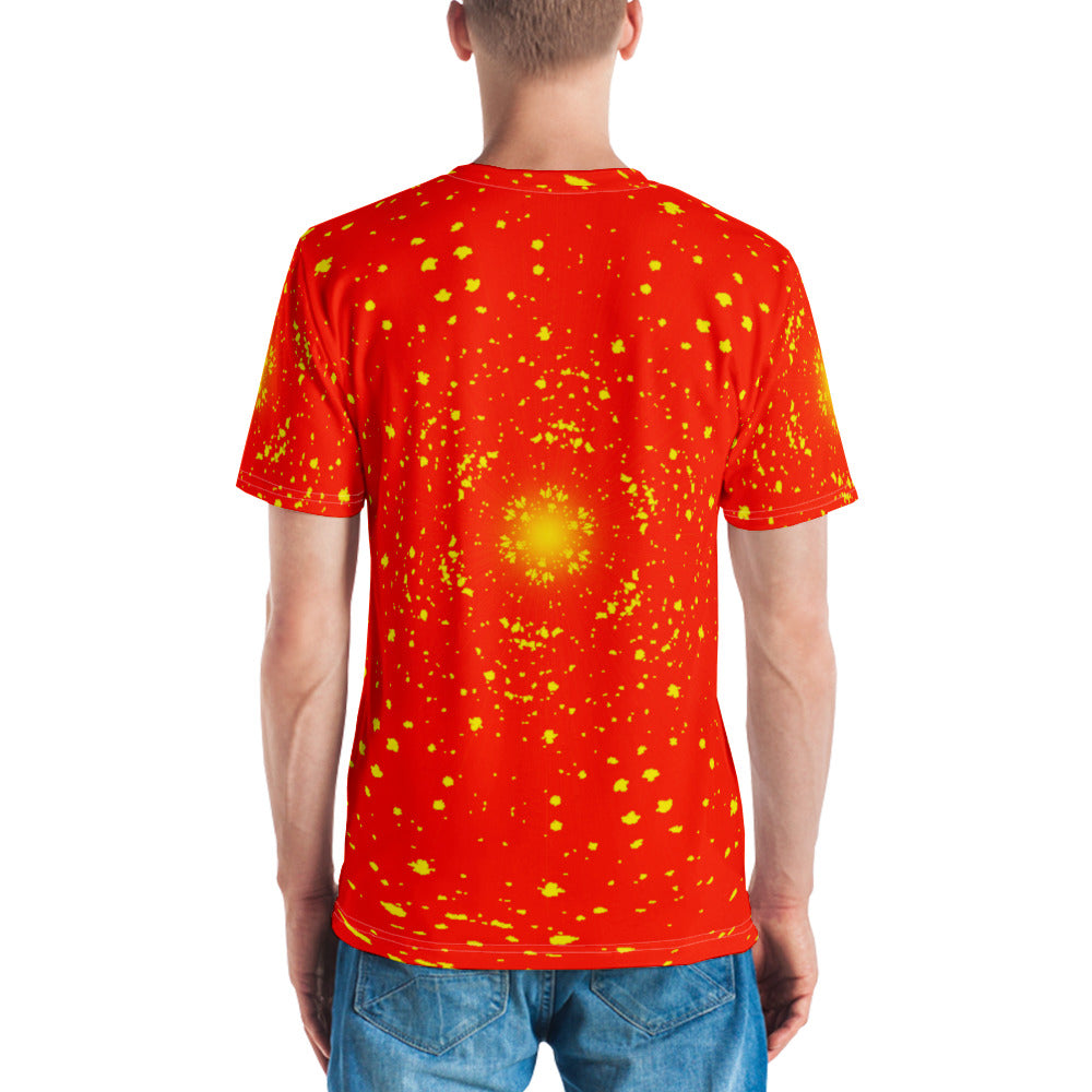 Safety Orange & Neon Yellow Sunburst Kaleidoscope T-shirt