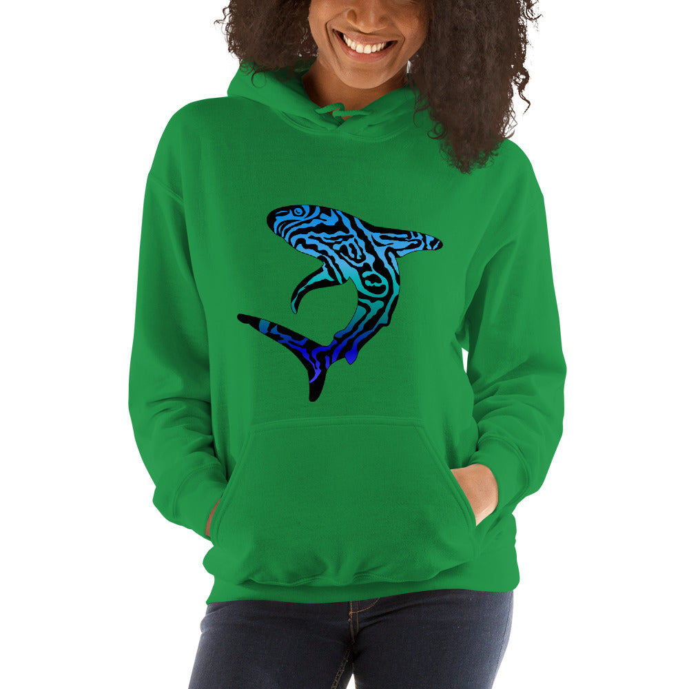 Blue Tribal Shark Unisex Hoodie