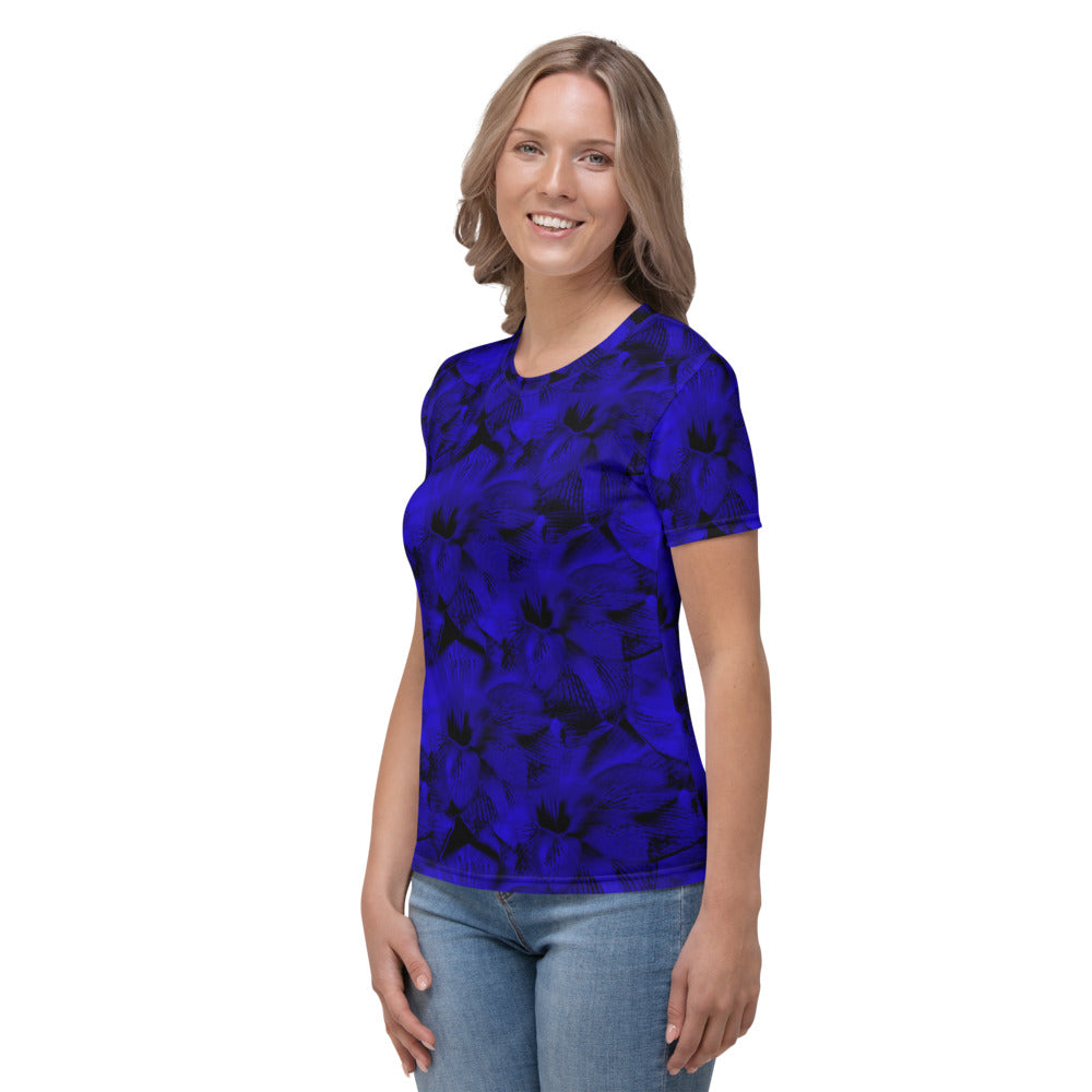 Exotic Blue Floral Women's T-shirt