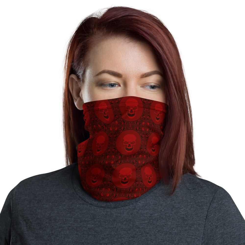 Crimson Skull Bandanna Neck Gaiter & Headband