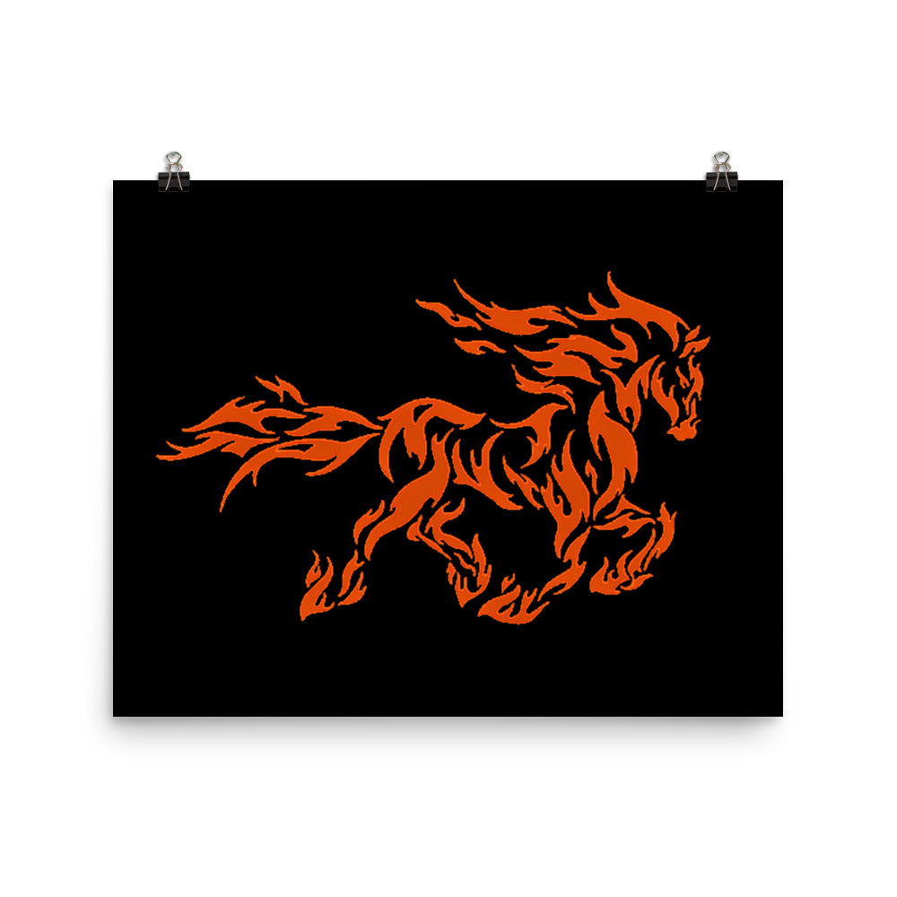 Fiery Mustang Photo Paper Poster