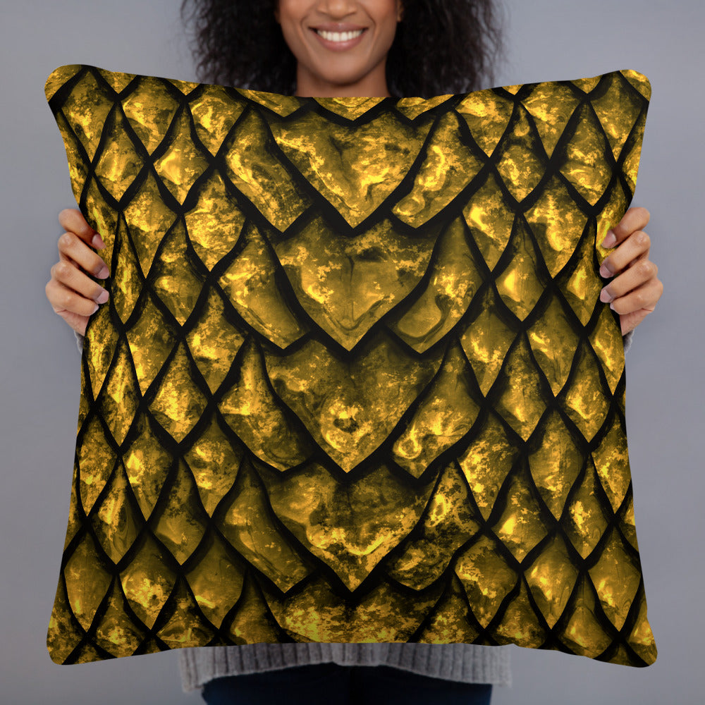 Gold Dragon Scale Pillow