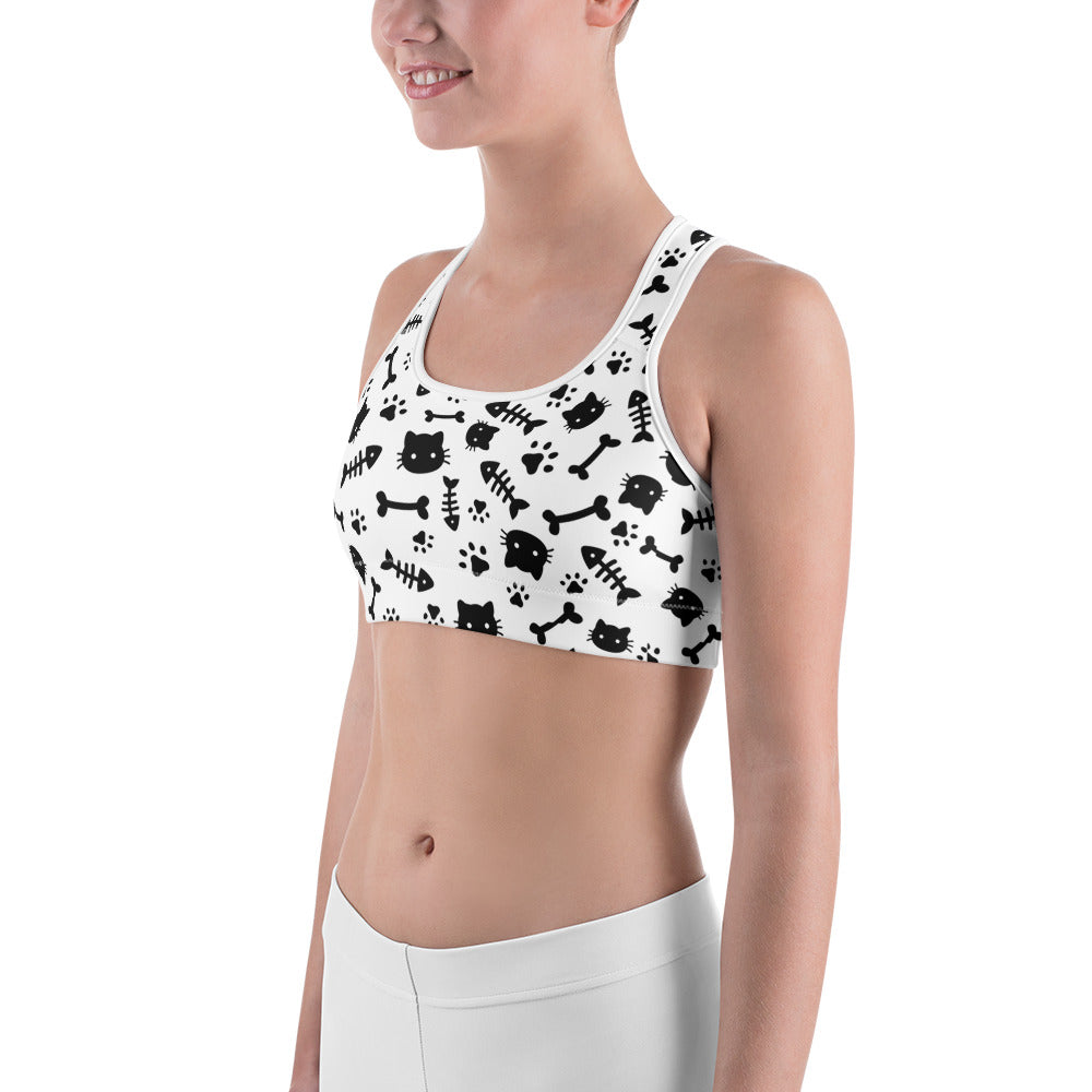 Cats & Bones Black and White Sports Bra