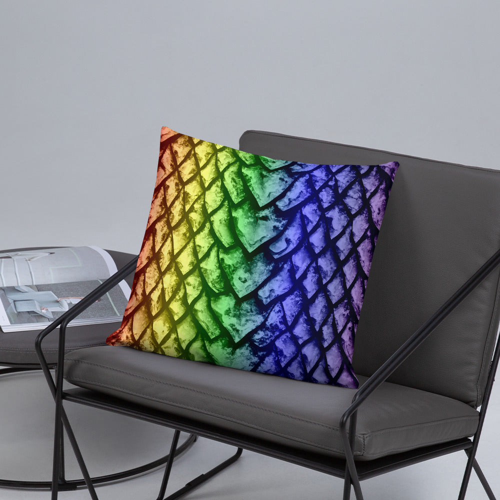 Rainbow Dragon Scale Pillow