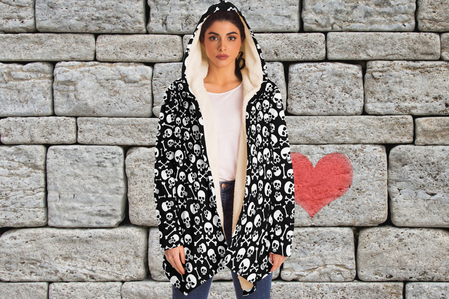 Skulls & Crossbones Hooded Cloak