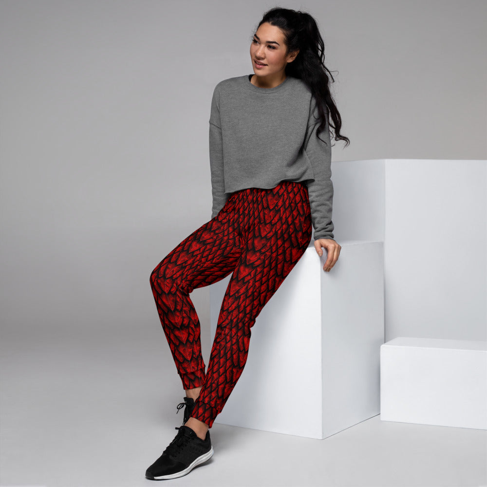 Ruby Dragon Scale Women's Slim Fit Joggers