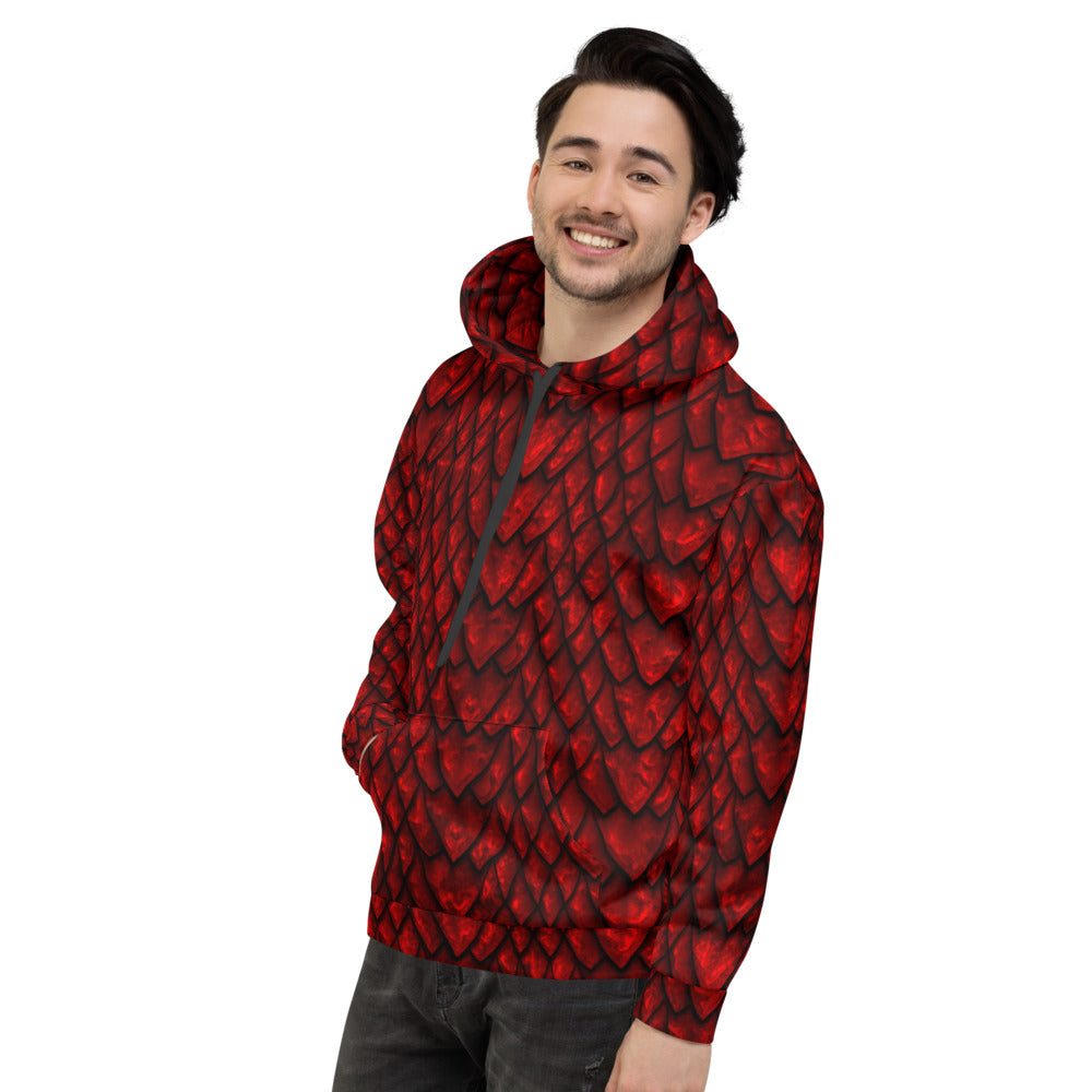 Ruby Dragon Scale Unisex Hoodie