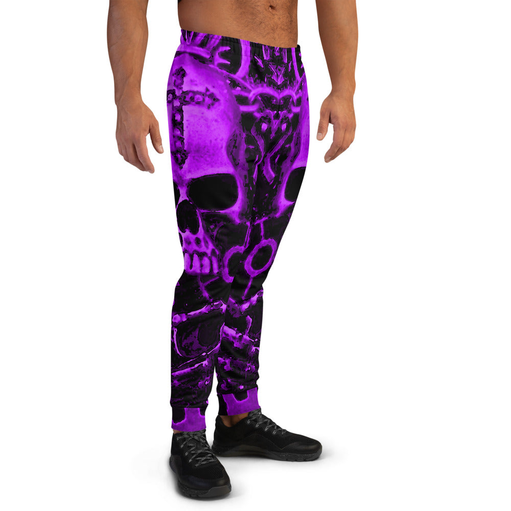 Purple Steampunk Skull Slim Fit Men's Joggers