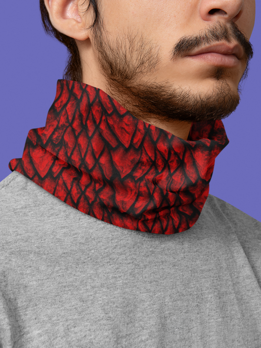 Ruby Dragon Scale Neck Gaiter