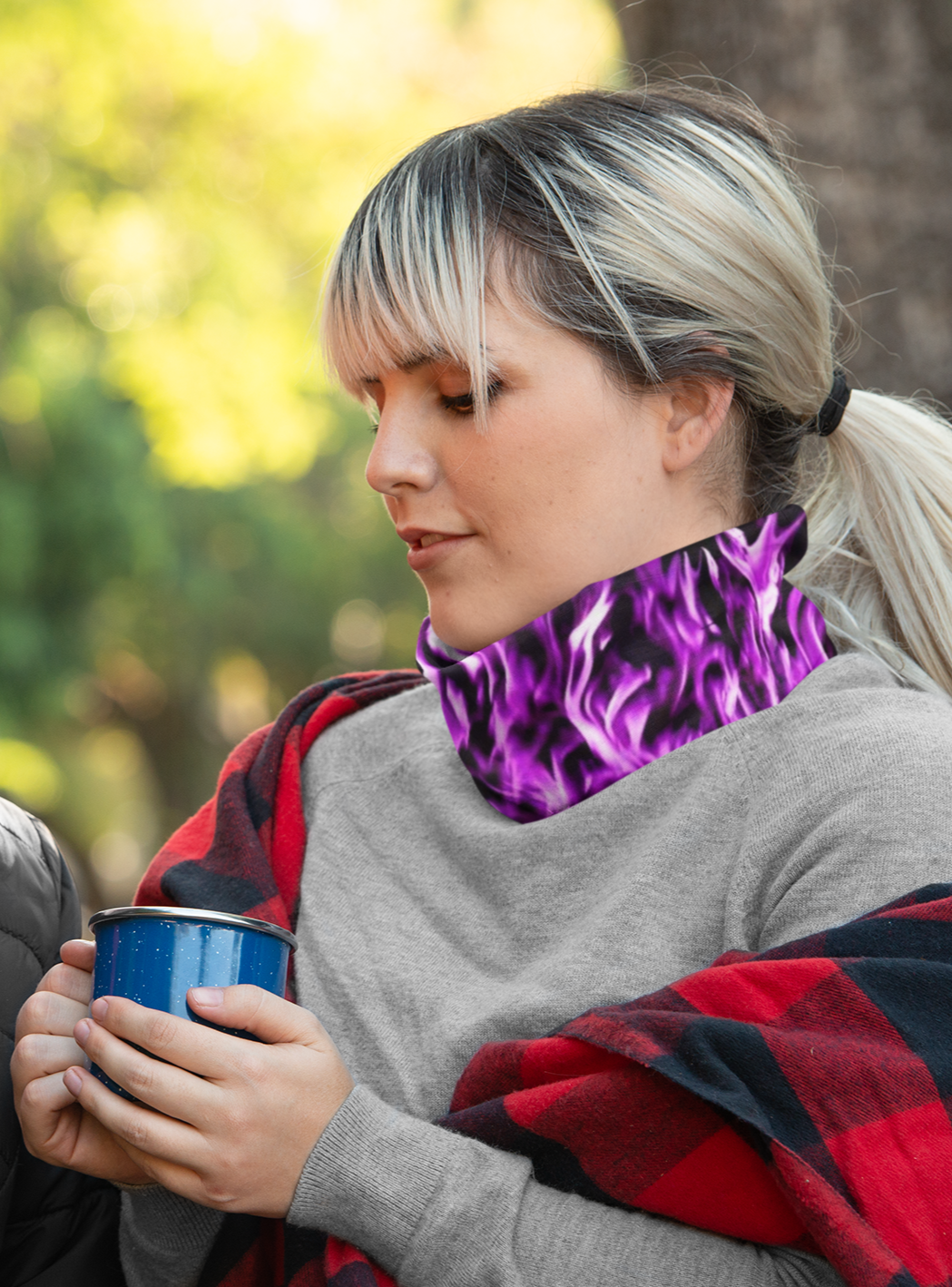 Purple Flames Neck Gaiter