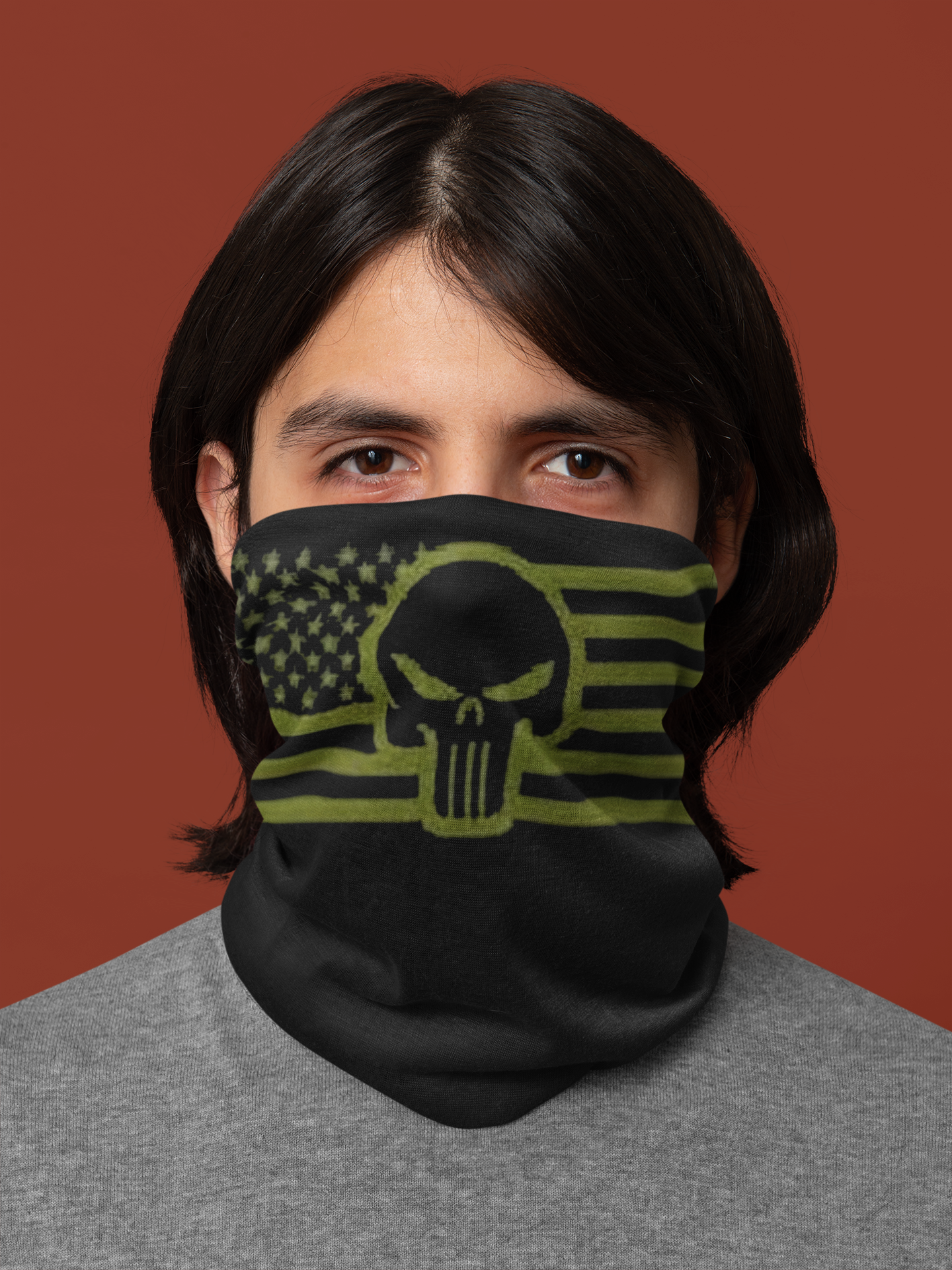 Skull and Flag Neck Gaiter