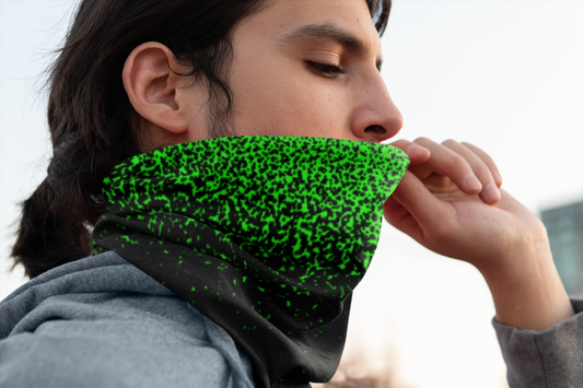 Neon Green Splatter Neck Gaiter