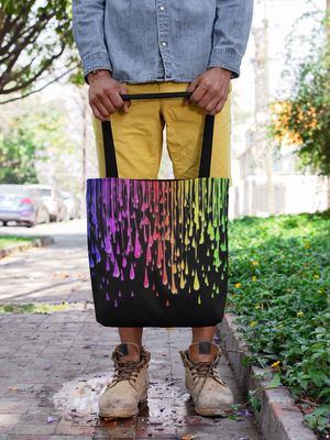 Rainbow Drip Tote Bag