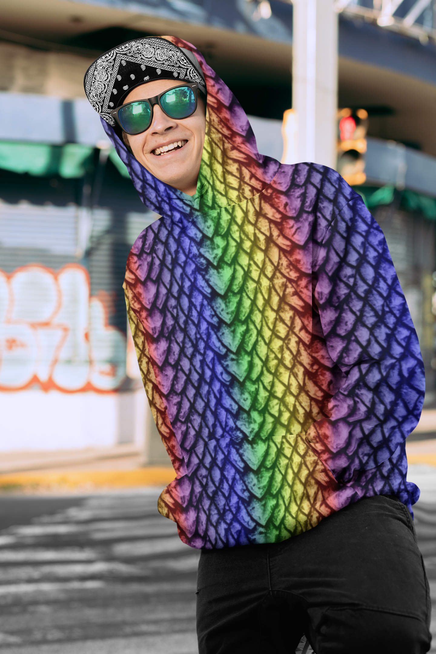 Rainbow Dragon Scale Unisex Hoodie