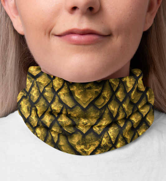 Gold Dragon Scale Neck Gaiter