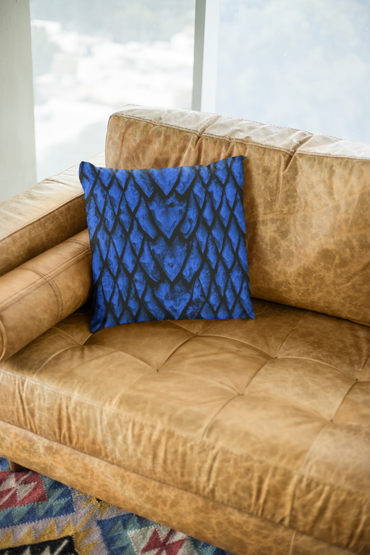 Sapphire Dragon Scale Pillow