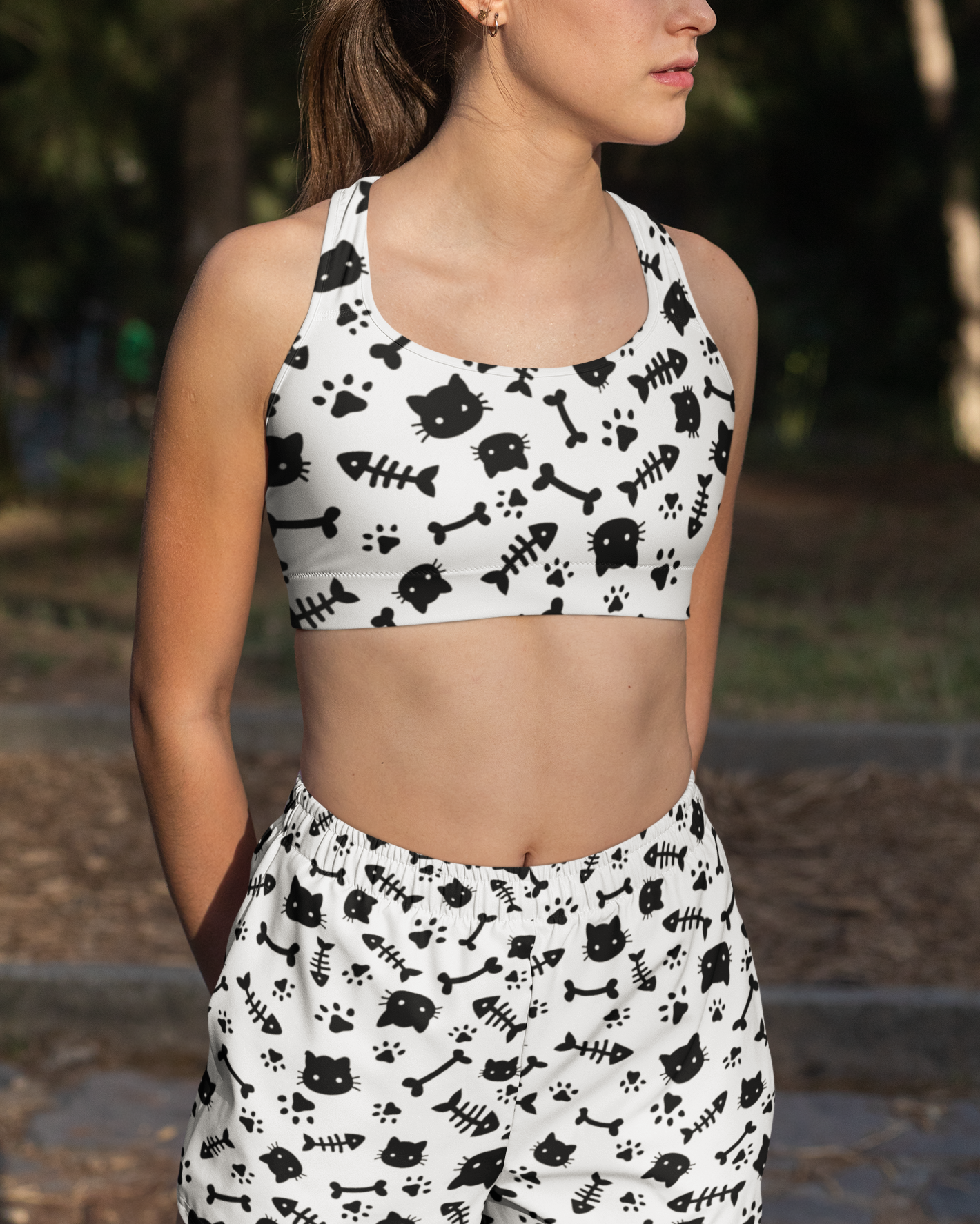 Cats & Bones Black and White Sports Bra