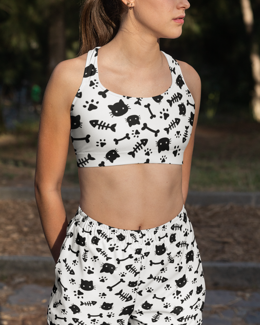 Cats & Bones Black and White Sports Bra