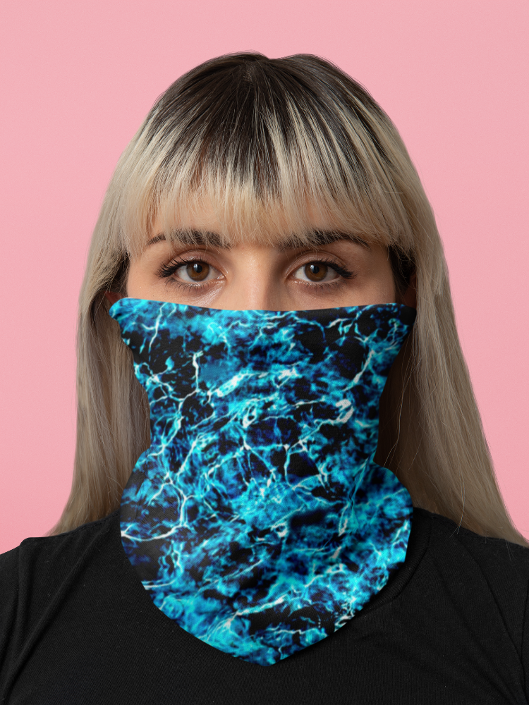 Aqua Blue Deeps Neck Gaiter