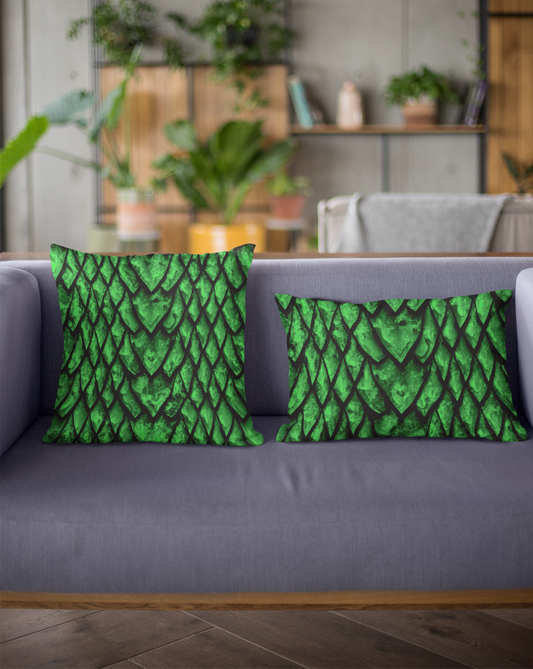 Emerald Dragon Scale Pillow