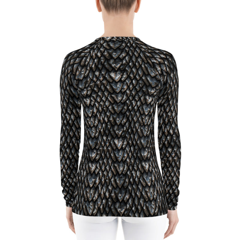 Onyx Dragon Scale Women's Rash Guard