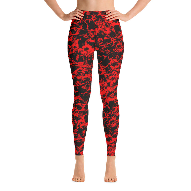Crimson Tides Yoga Leggings With Pockets