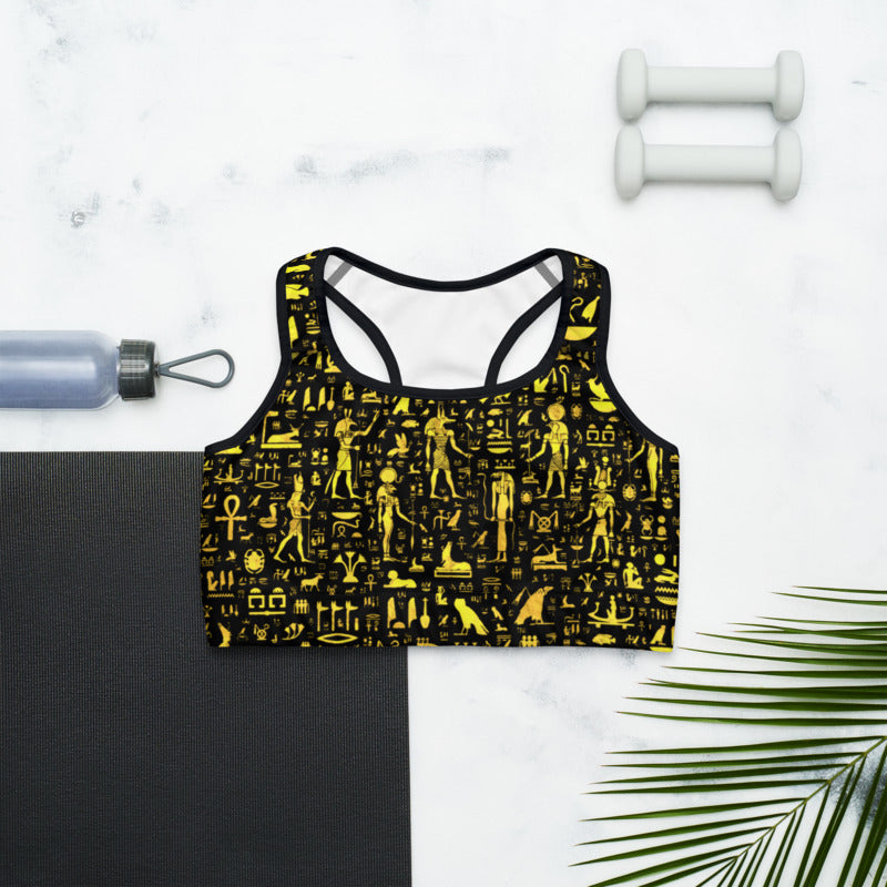 Egyptian Hieroglyph Sports Bra