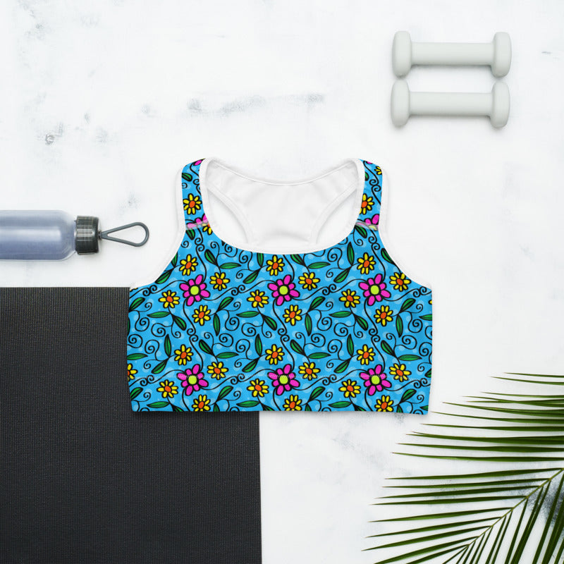 Flowers and Vines Sports Bra