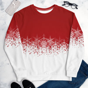 Festive Red and White Unisex Sweatshirt