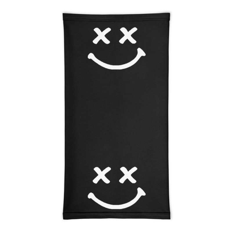 White X X Smiley Neck Gaiter