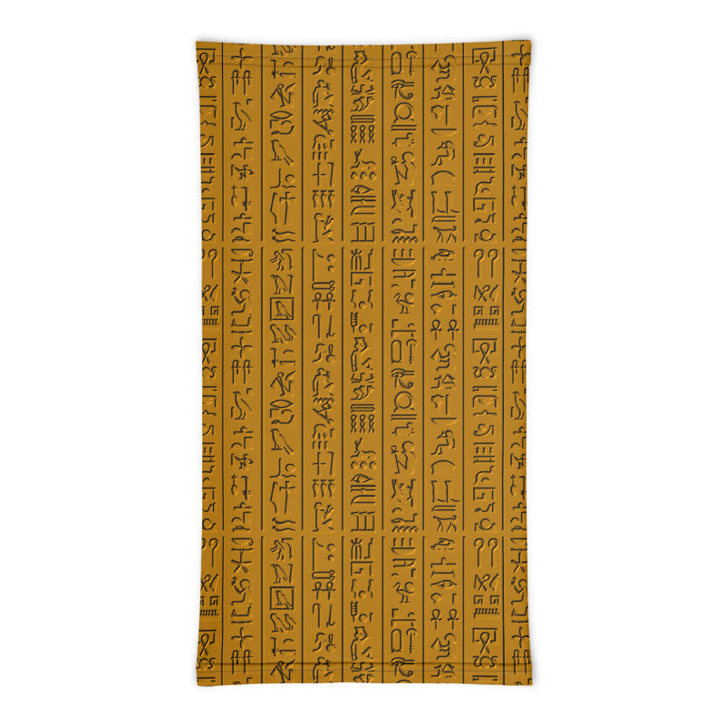 Egyptian Hieroglyphs Etched Neck Gaiter