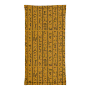 Egyptian Hieroglyphs Etched Neck Gaiter