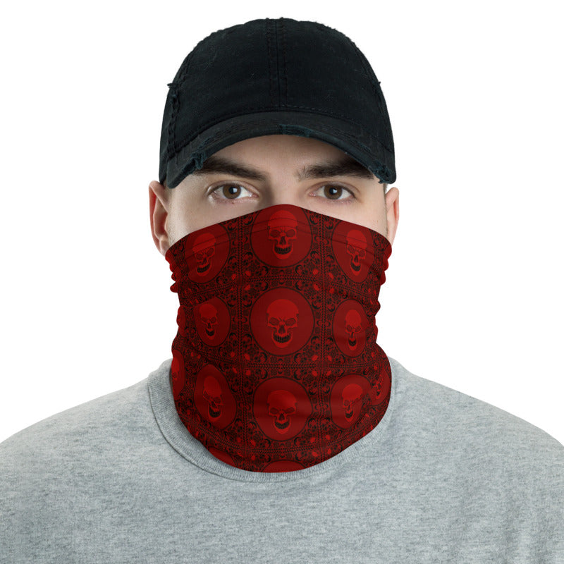 Crimson Skull Bandanna Neck Gaiter & Headband