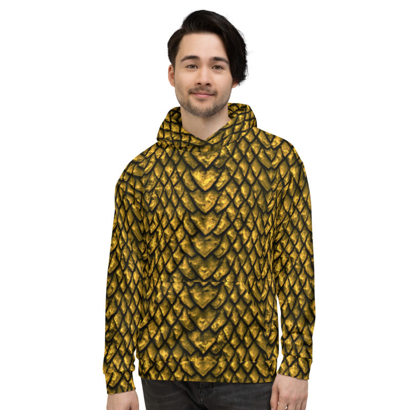 Gold Dragon Scale Unisex Hoodie