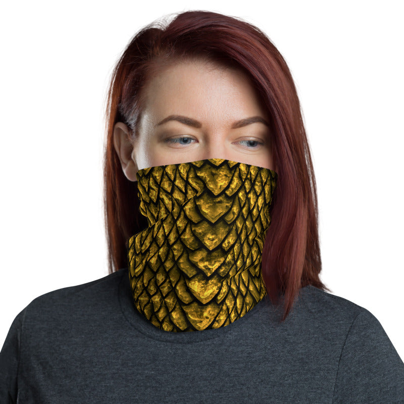 Gold Dragon Scale Neck Gaiter