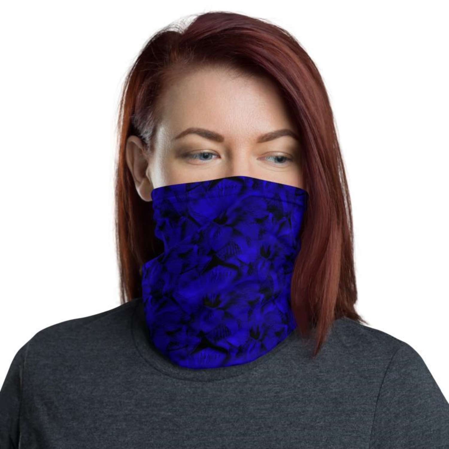 Abstract Tropical Blue Neck Gaiter
