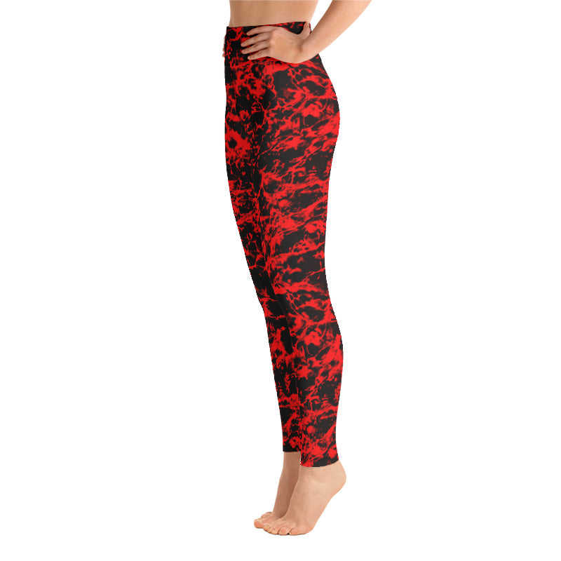 Crimson Tides Yoga Leggings With Pockets