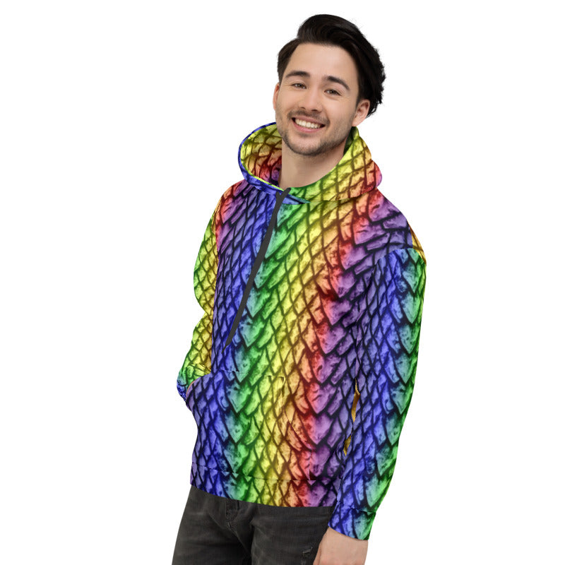 Rainbow Dragon Scale Unisex Hoodie