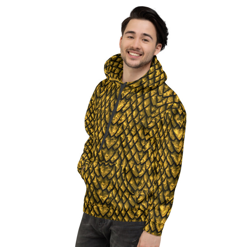 Gold Dragon Scale Unisex Hoodie