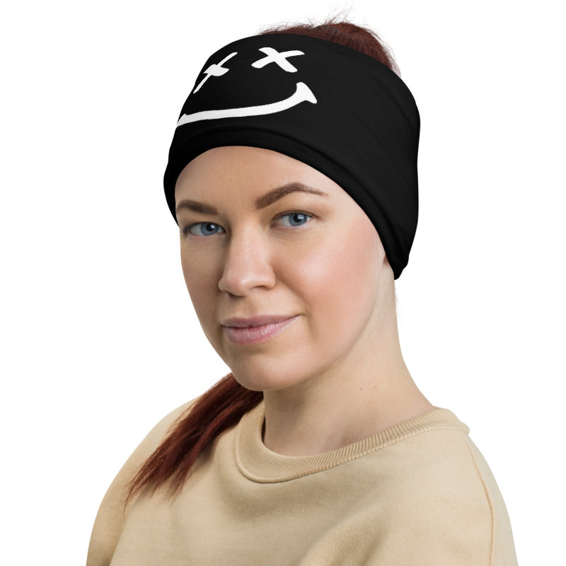 White X X Smiley Neck Gaiter