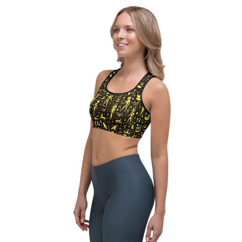 Egyptian Hieroglyph Sports Bra
