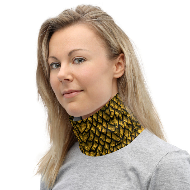 Gold Dragon Scale Neck Gaiter