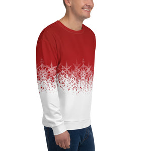 Festive Red and White Unisex Sweatshirt