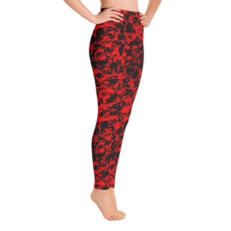 Crimson Tides Yoga Leggings With Pockets