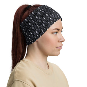 Skull Studded Leather Print Neck Gaiter