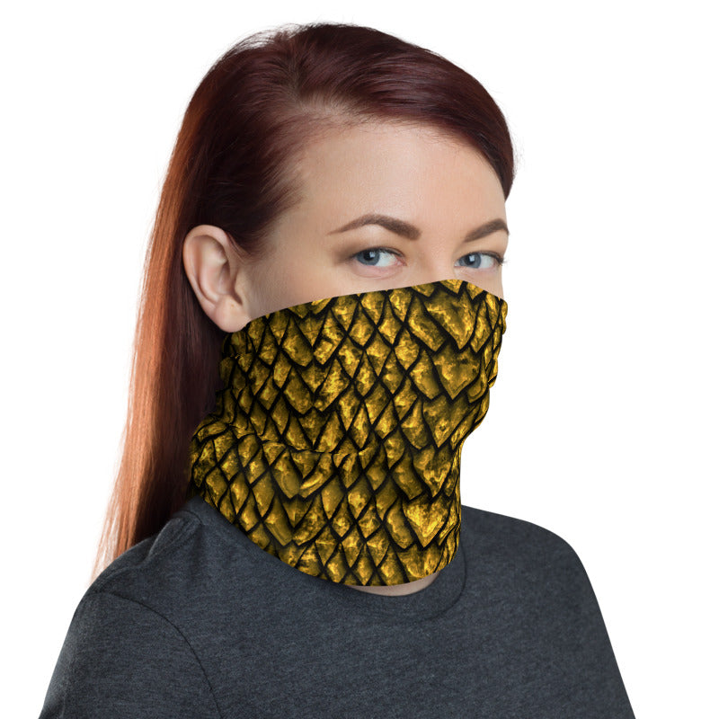Gold Dragon Scale Neck Gaiter