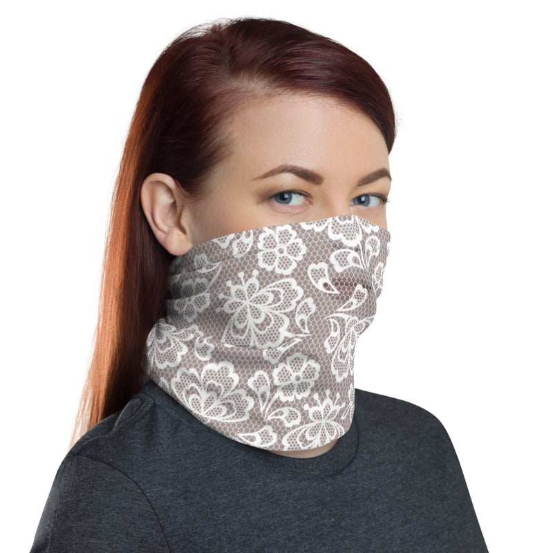 Pale Lady in Lace Illusion Neck Gaiter !!!Not actual lace!!! >Illusion<