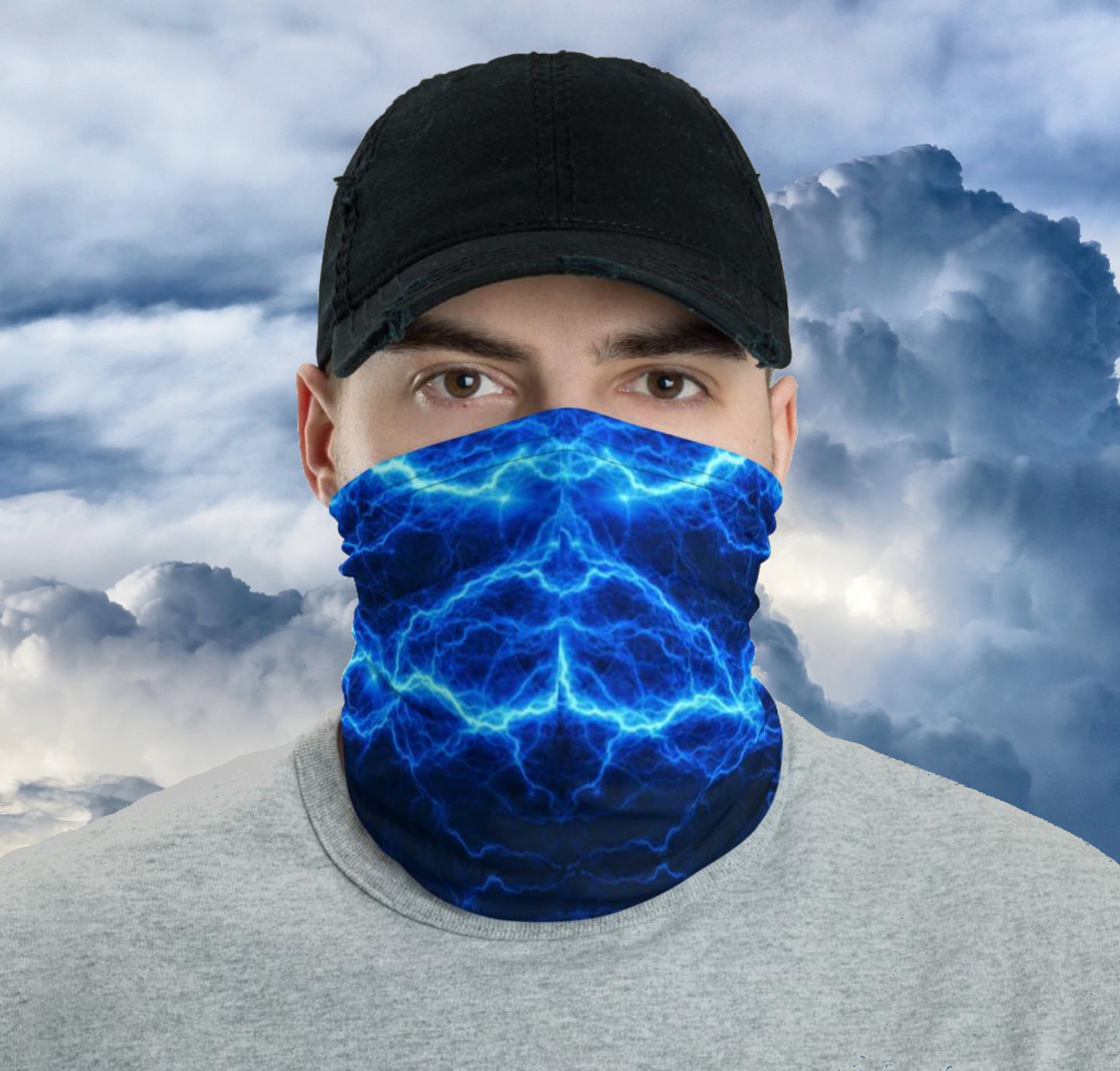 Blue Lightning Neck Gaiter